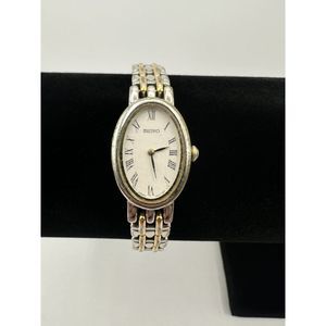 Seiko Quartz Oval Gold Tone Vintage Women's Watch V400-1029 Needs Battery